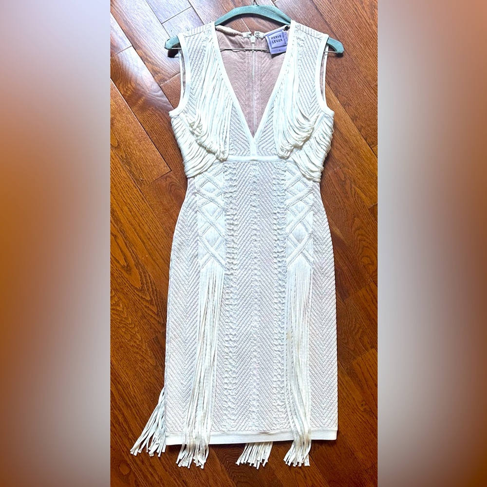 Herve Leger midi dress with fringe - Picture 1 of 3
